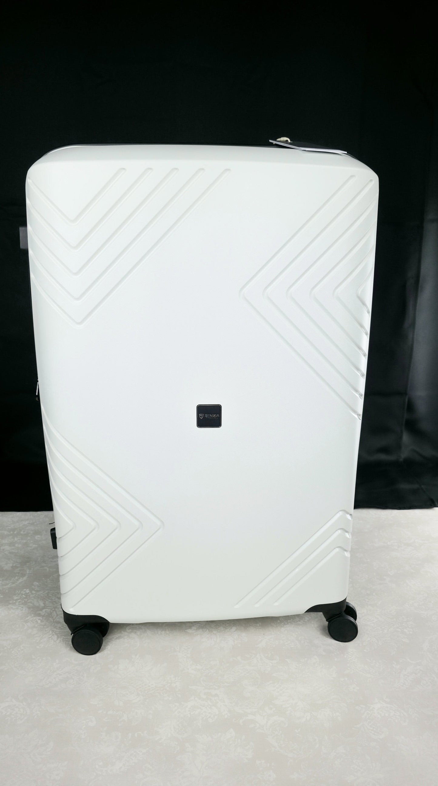 GinzaTravel Rune Series 28-Inch Expandable Spinner Luggage – White