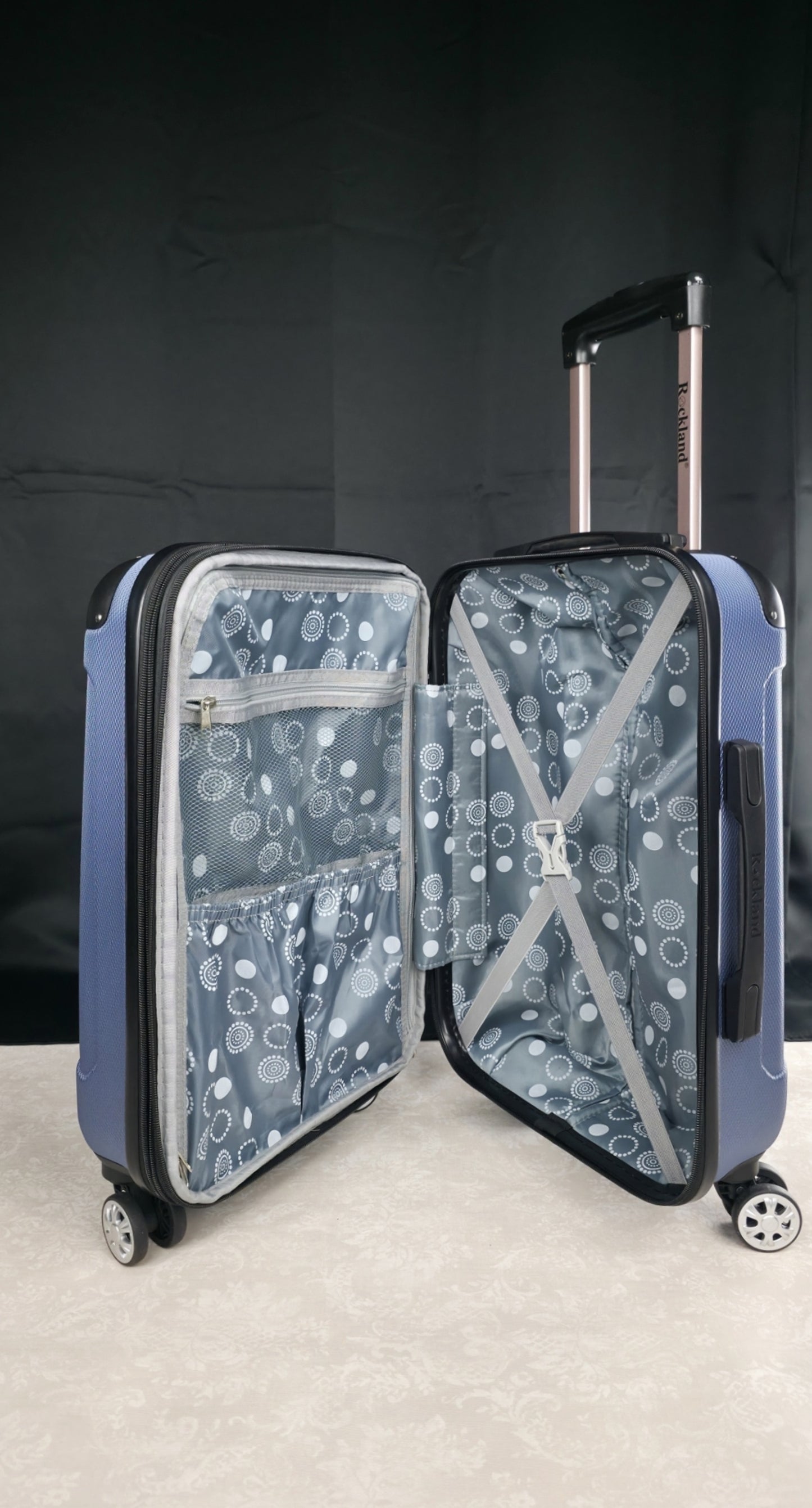 Rockland London 20-Inch Hardside Expandable Carry-On Spinner – Blue