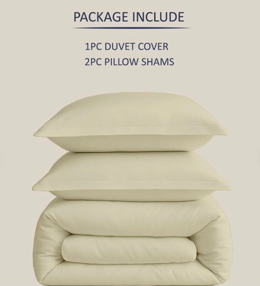 eBeddy Linens Ivory Solid Duvet Cover Set King XL 116x98 – 800 Thread Count 100% Egyptian Cotton Luxury Duvet Cover with Zipper Closure, Corner Ties, and 2 Pillow Shams