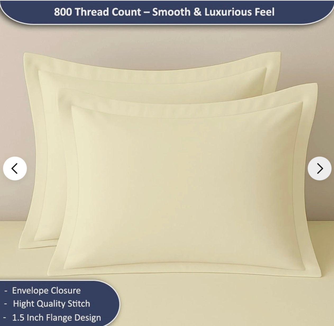 eBeddy Linens Ivory Solid Duvet Cover Set King XL 116x98 – 800 Thread Count 100% Egyptian Cotton Luxury Duvet Cover with Zipper Closure, Corner Ties, and 2 Pillow Shams