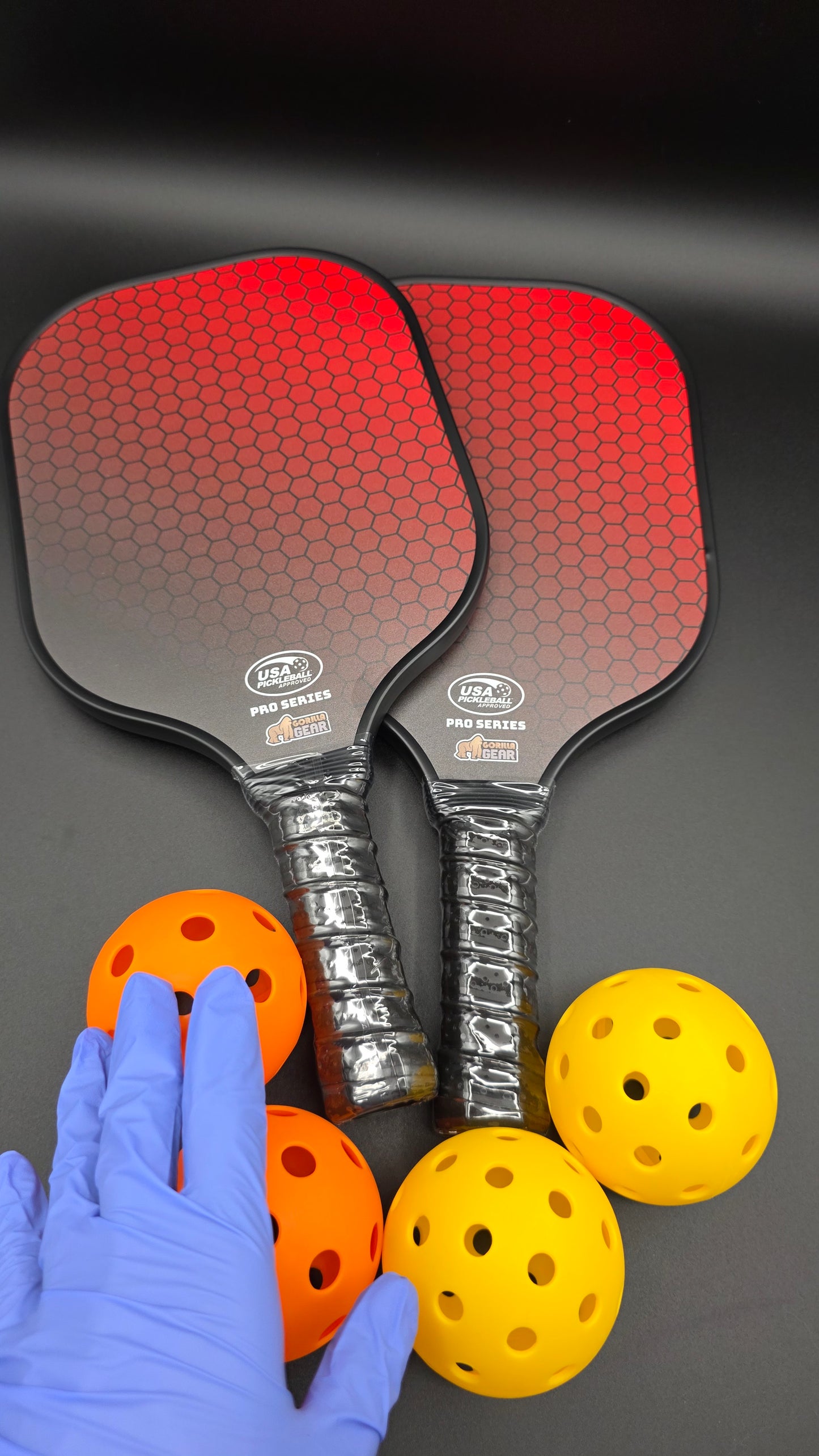 Gorilla Gear USAPA Approved Pickleball Set – 2 Fiberglass Paddles, 4 Balls & Carry Bag | Pro Series