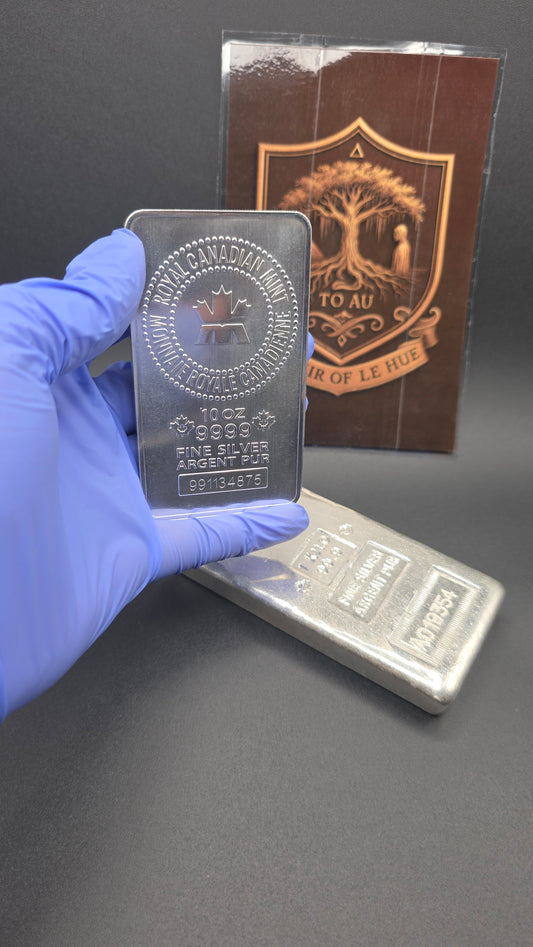 10 oz Royal Canadian Mint .9999 Fine Silver Bar - RCM Hallmark