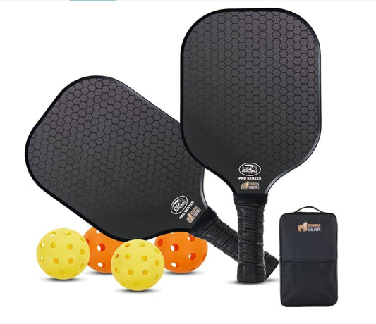 Gorilla Gear USAPA Approved Pickleball Set – 2 Fiberglass Paddles, 4 Balls & Carry Bag | Pro Series