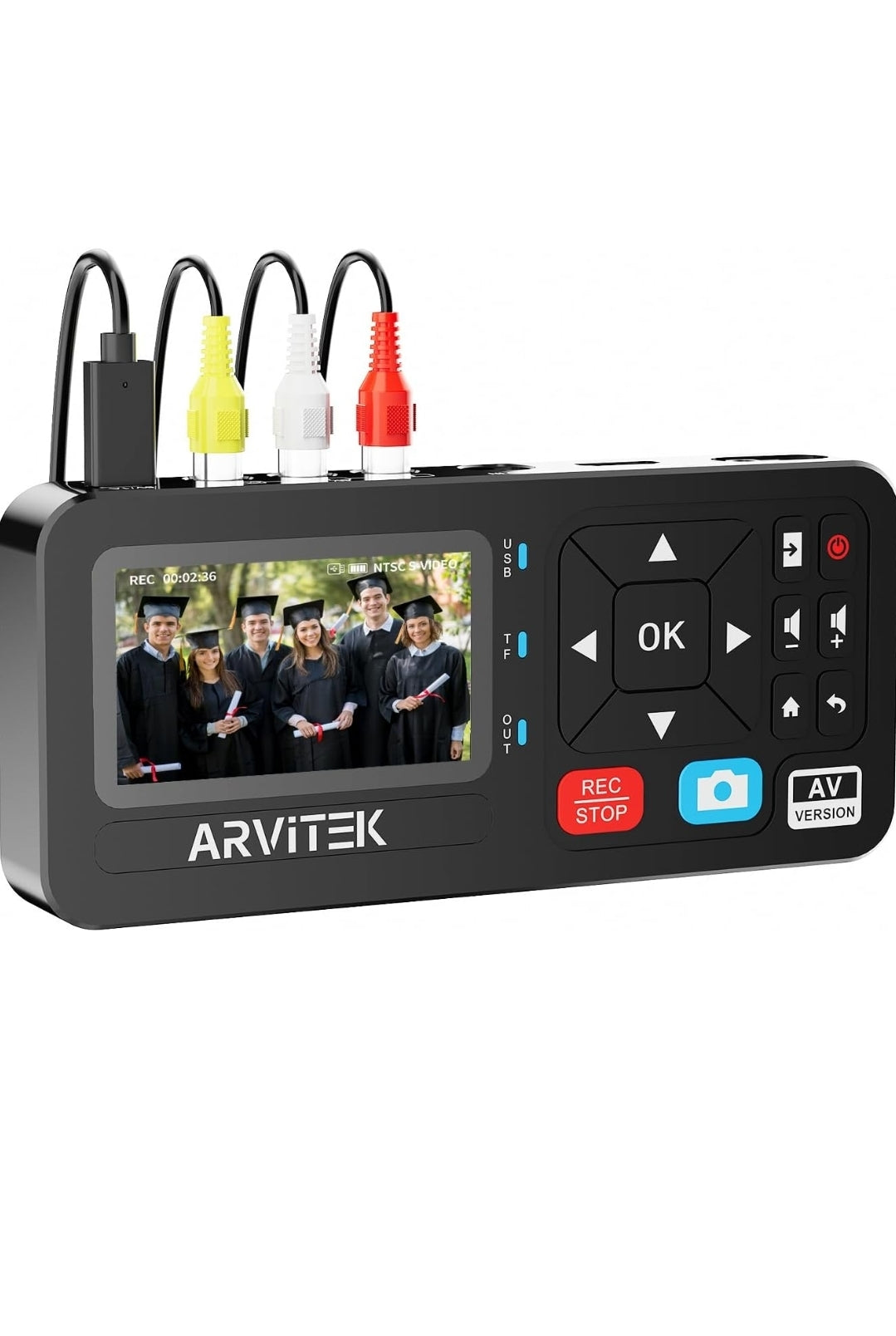 ARVITEK VHS to Digital Converter with Remote | 1080P Capture for VHS, VCR, DVD, DVR, Camcorders & Retro Consoles (Plug & Play)