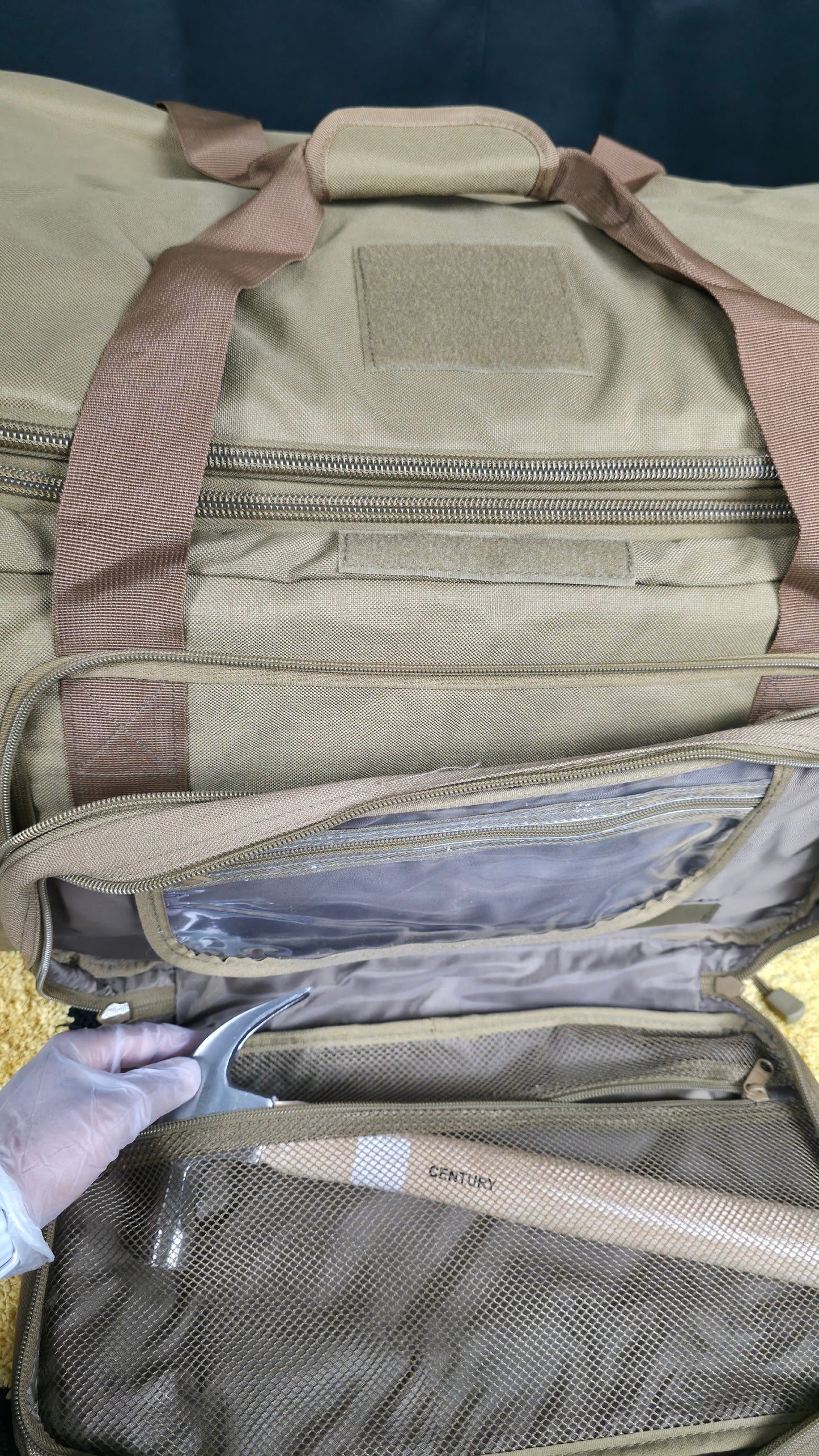 Warriors Product Wheeled Deployment Style Bag - Heavy Duty Tactical Duffel (Coyote)