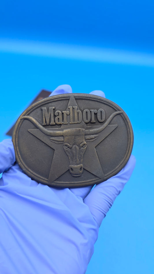 Solid Brass Marlboro Longhorn Belt Buckle (1987)
