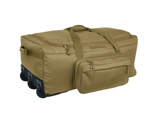 Warriors Product Wheeled Deployment Style Bag - Heavy Duty Tactical Duffel (Coyote)